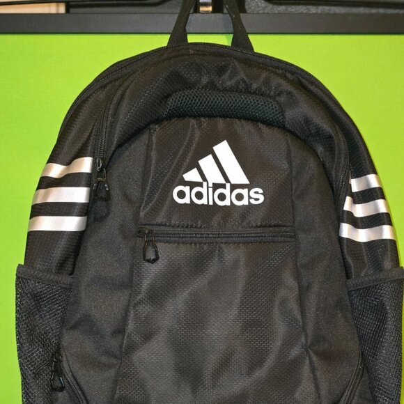 Adidas Classic Backpack Black w/ Neon Green Interior | New No Tags - Picture 2 of 11